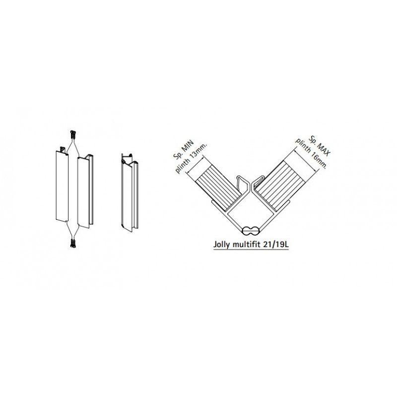 NAROŻNIK COKOŁU V MULTICORNER 100  INOX