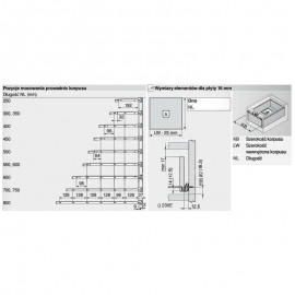PROWADNICA BLUM KREM    L-250  230M2500*