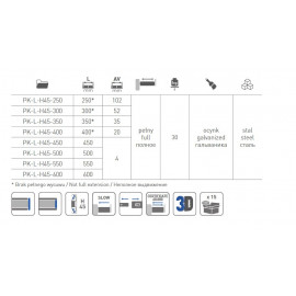 PROWADNICA GTV  KULKOWA.L-350 VERS.PLUS PK-L-H45