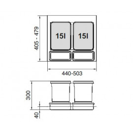 POJEMNIK R  PRACTIKO 60 2x15l