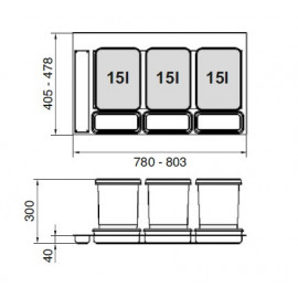 POJEMNIK R  PRACTIKO 90 3x15l