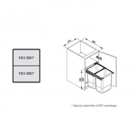 POJEMNIK NA ŚMIECI R  45  JC607 2x20L wysoki  