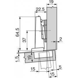 ZAWIAS B CLIPTOP  KĄTOWY  DN     71T9550
