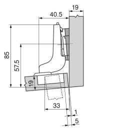 ZAWIAS B CLIPTOP  KĄTOWY  DB     71T9650