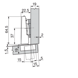ZAWIAS B CLIPTOP  KĄTOWY  DB     71T9650