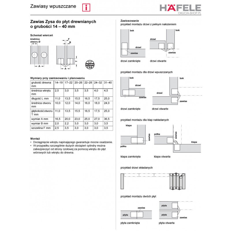ZAWIAS ZYSA 12MM   HAFELE     341.23.503