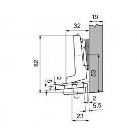 ZAWIAS B CLIP DRZWI SZKŁO DW     75T4300