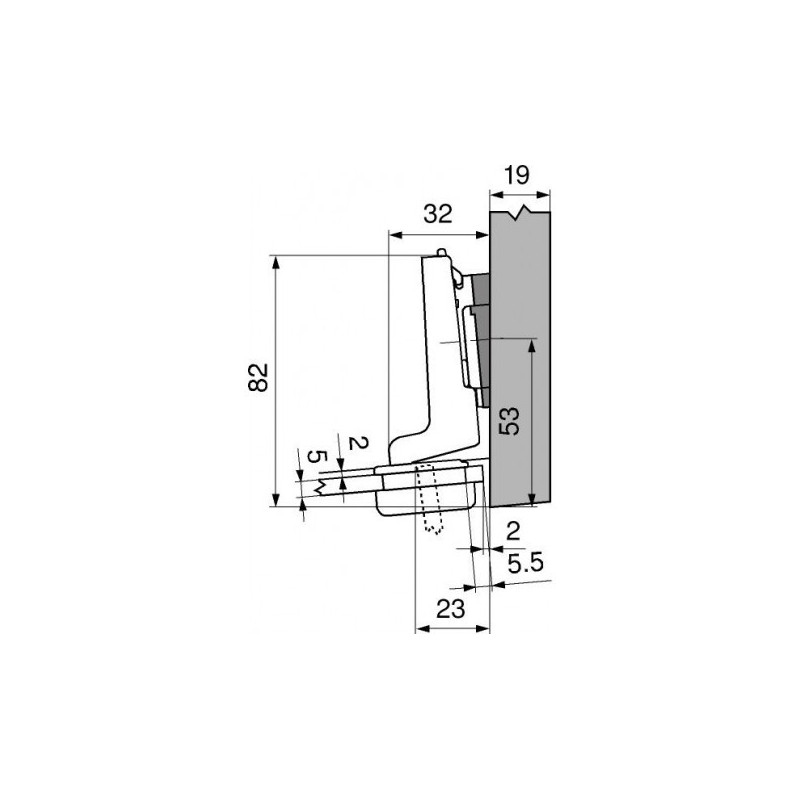 ZAWIAS B CLIP DRZWI SZKŁO DW     75T4300
