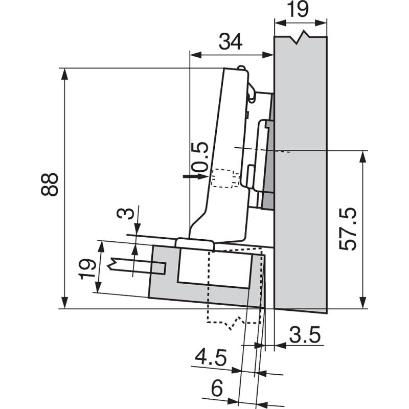 ZAWIAS B CLIPTOP  MINI 94'fi-26  DN    71T0550