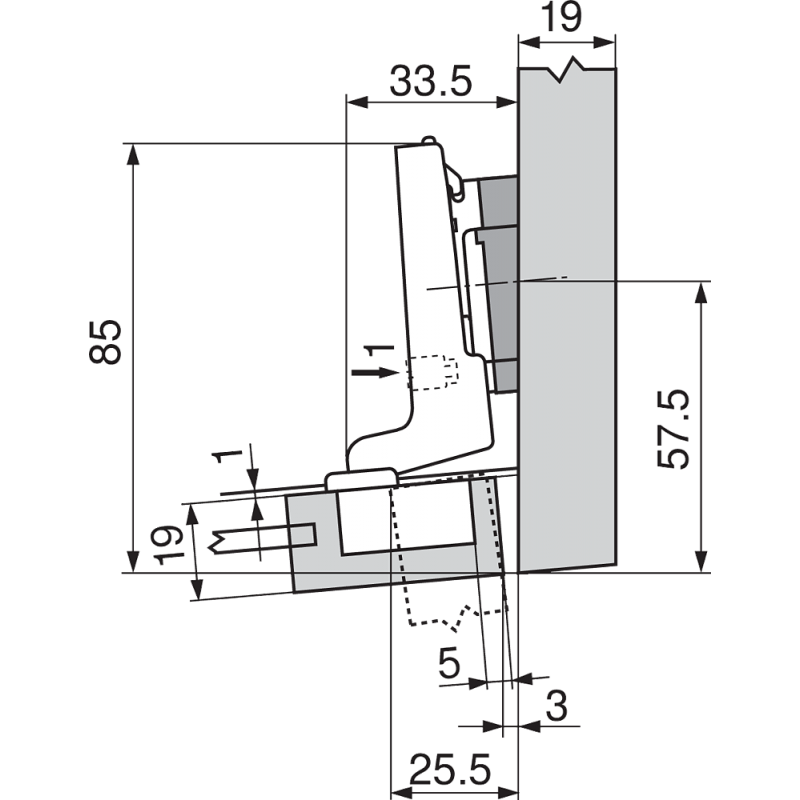 ZAWIAS B CLIPTOP  MINI 94'fi-26  DN    71T0550