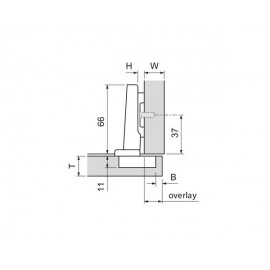 ZAWIAS B CLIP 100' WCISKANY  DN          71M2580