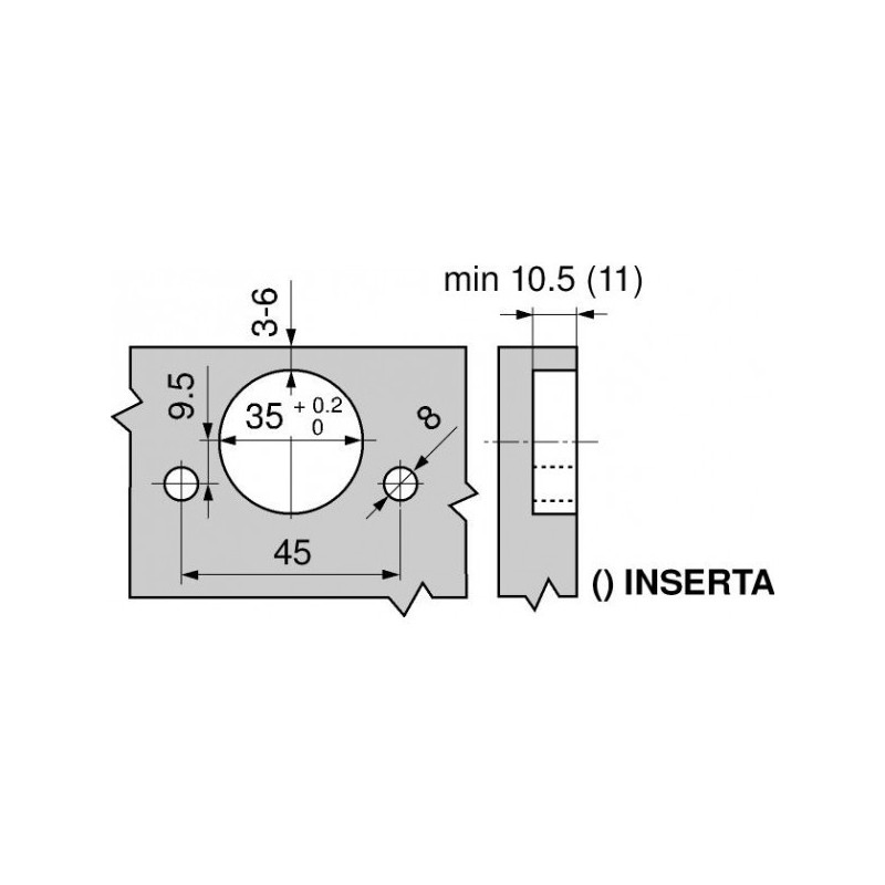 ZAWIAS B CLIP 100' WCISKANY  DN          71M2580