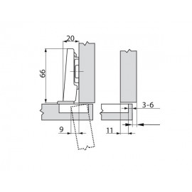 ZAWIAS B CLIP 100' WCISKANY  DN          71M2580