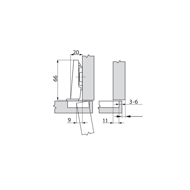 ZAWIAS B CLIP 100' WCISKANY  DN          71M2580