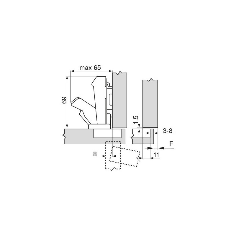 ZAWIAS B CLIPTOP TIPON 170' DN   70T6550
