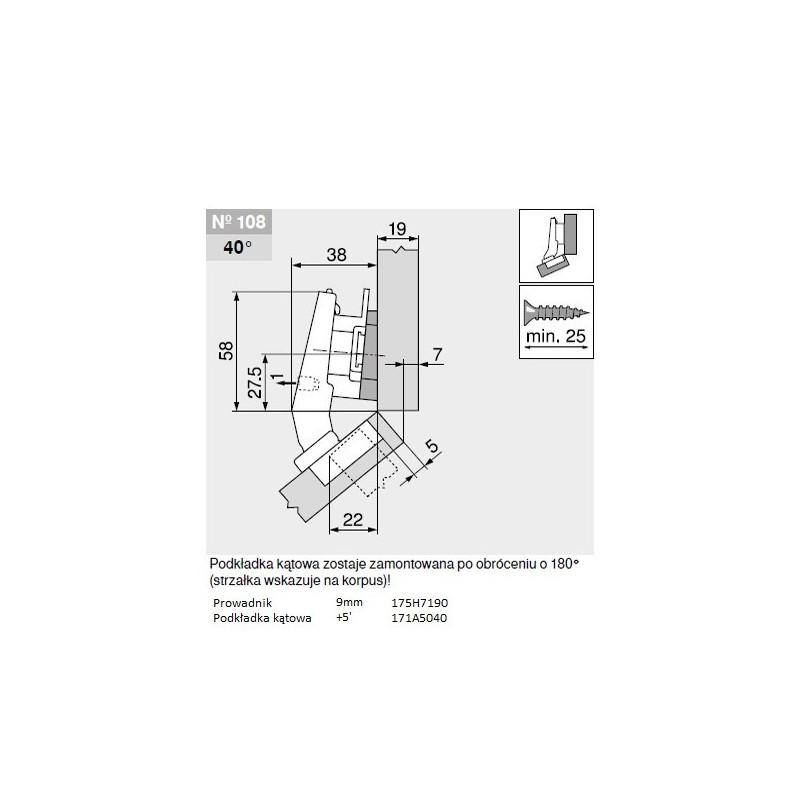 ZAWIAS B CLIPTOP+BLUM  +45'III      79B9458