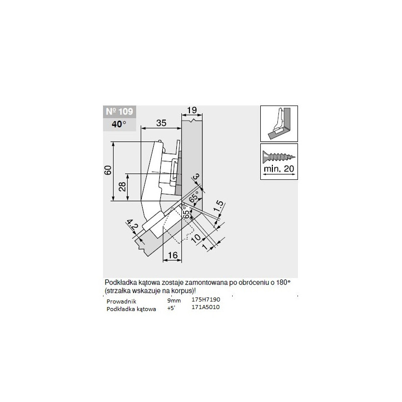 ZAWIAS B CLIPTOP+BLUM  +45'III      79B9458