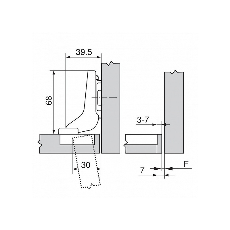 ZAWIAS B CLIPTOP+BLUM  DW         71B3750