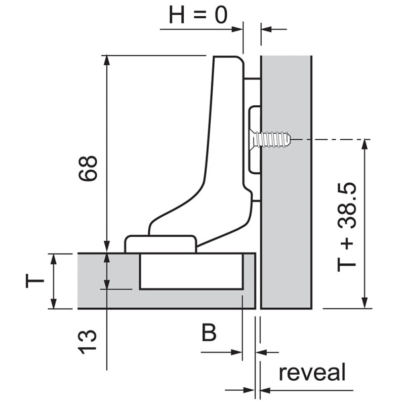 ZAWIAS B CLIPTOP+BLUM  DW         71B3750