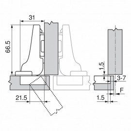 ZAWIAS B CLIPTOP+BLUM  DB           71B3650