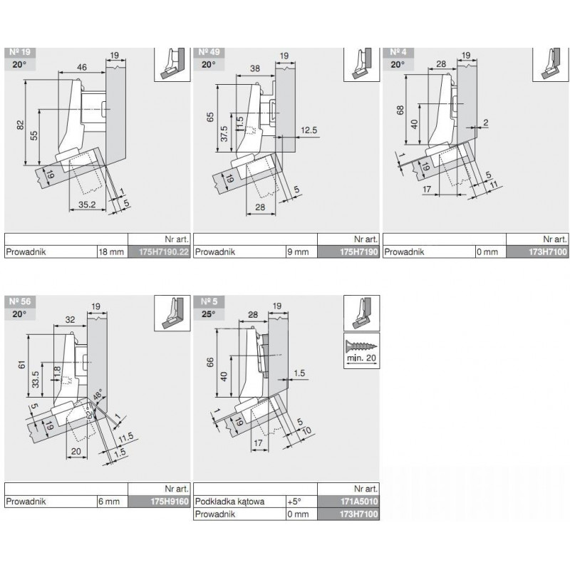 ZAWIAS B CLIPTOP+BLUM  +20'II       79B9555