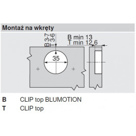 ZAWIAS B CLIPTOP+BLUM  -45'III       79B3450