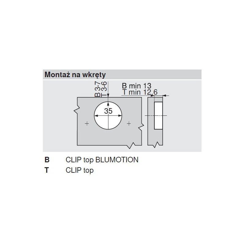 ZAWIAS B CLIPTOP+BLUM  -45'III       79B3450