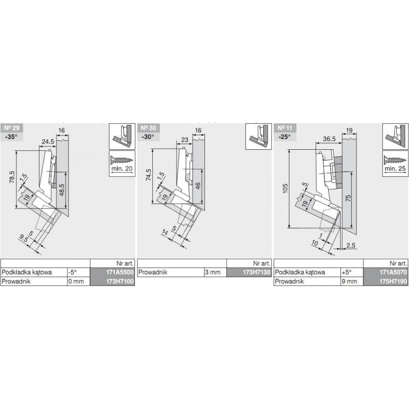 ZAWIAS B CLIPTOP+BLUM  -30'           79B3451