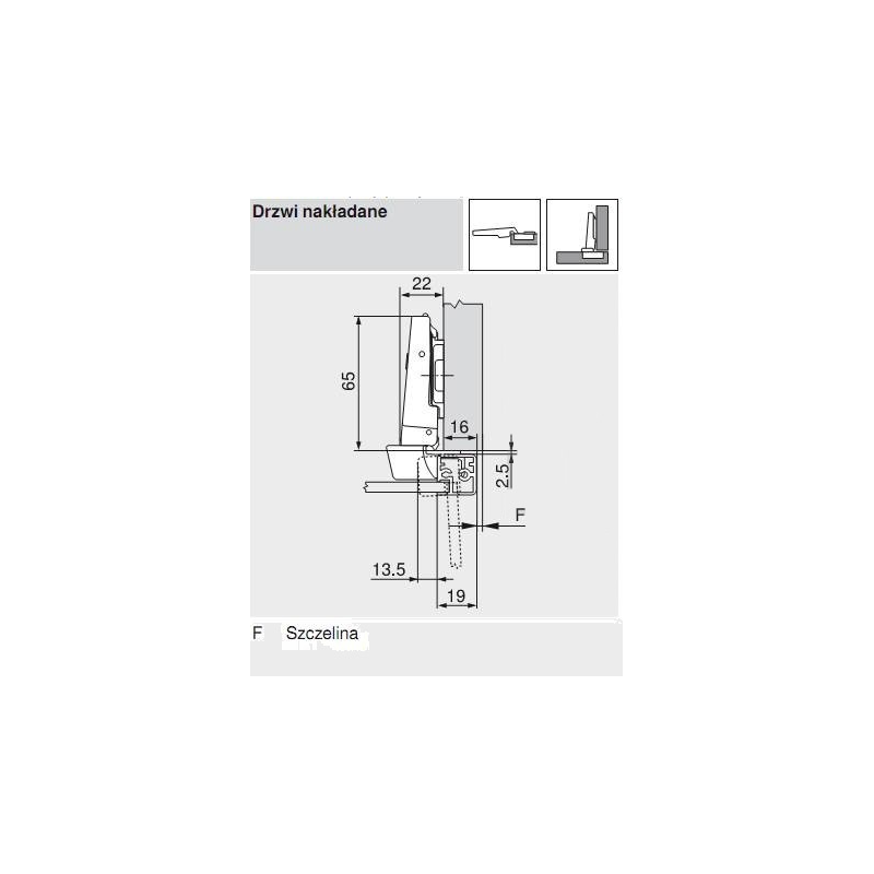 ZAWIAS B CLIPTOP+BLUM DO RAMKI   71B950A