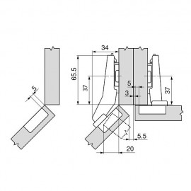 ZAWIAS B CLIPTOP TIPON KĄTOWY   +45  I   78A9658 