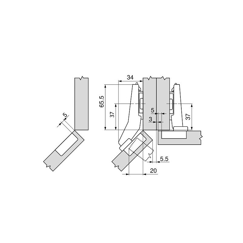 ZAWIAS B CLIPTOP TIPON KĄTOWY   +45  I   78A9658 