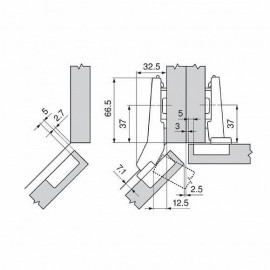 ZAWIAS B CLIPTOP+BLUM  +45'II       79B3558