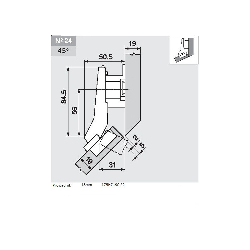 ZAWIAS B CLIPTOP+BLUM  +45'II       79B3558