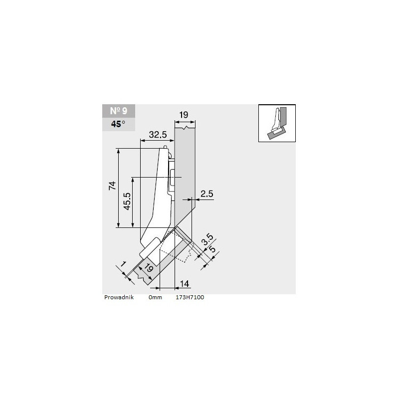 ZAWIAS B CLIPTOP+BLUM  +45'II       79B3558