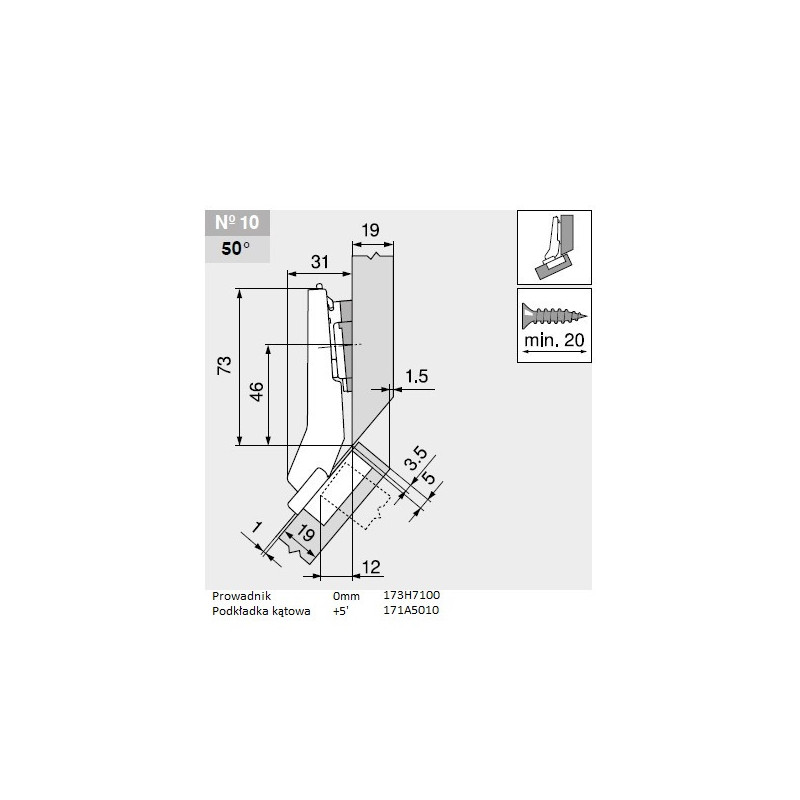 ZAWIAS B CLIPTOP+BLUM  +45'II       79B3558
