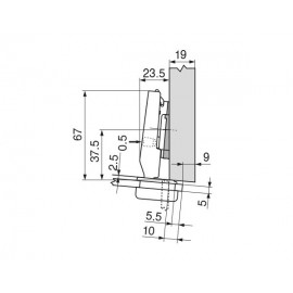 ZAWIAS B CLIP DRZWI SZKŁO DN      75T4100