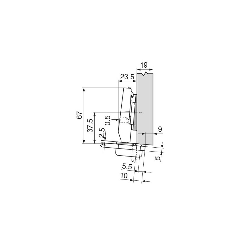 ZAWIAS B CLIP DRZWI SZKŁO DN      75T4100