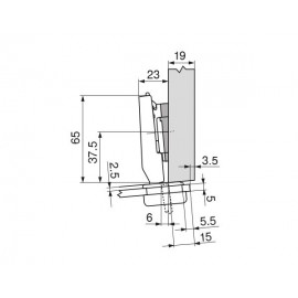 ZAWIAS B CLIP DRZWI SZKŁO DN      75T4100