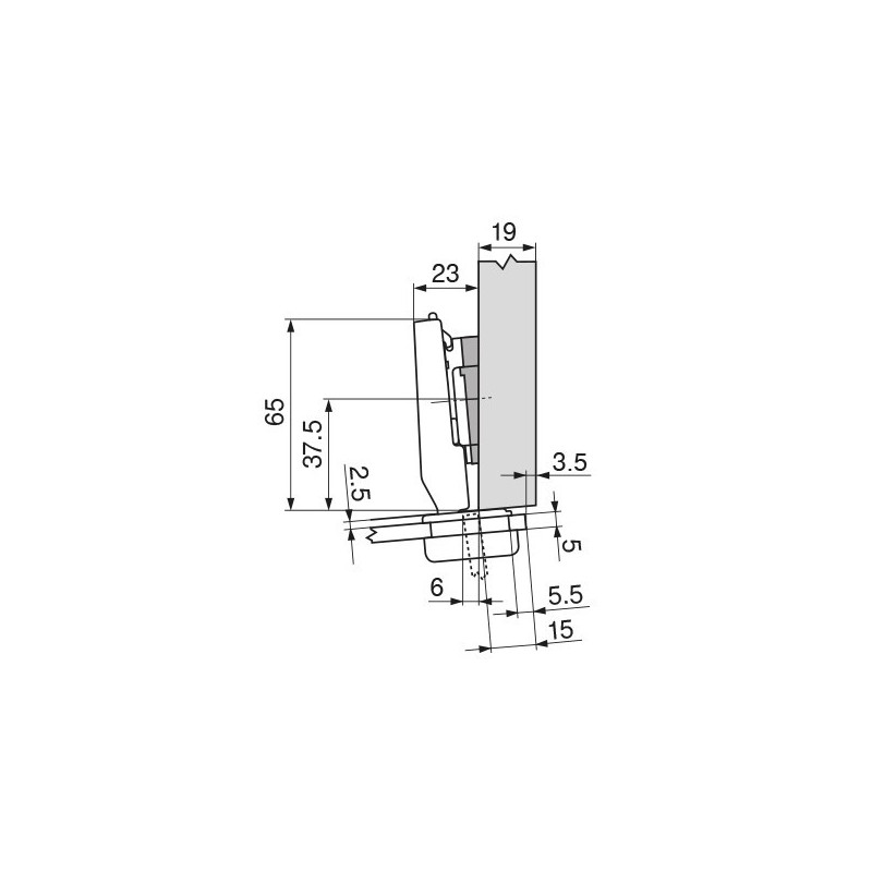 ZAWIAS B CLIP DRZWI SZKŁO DN      75T4100