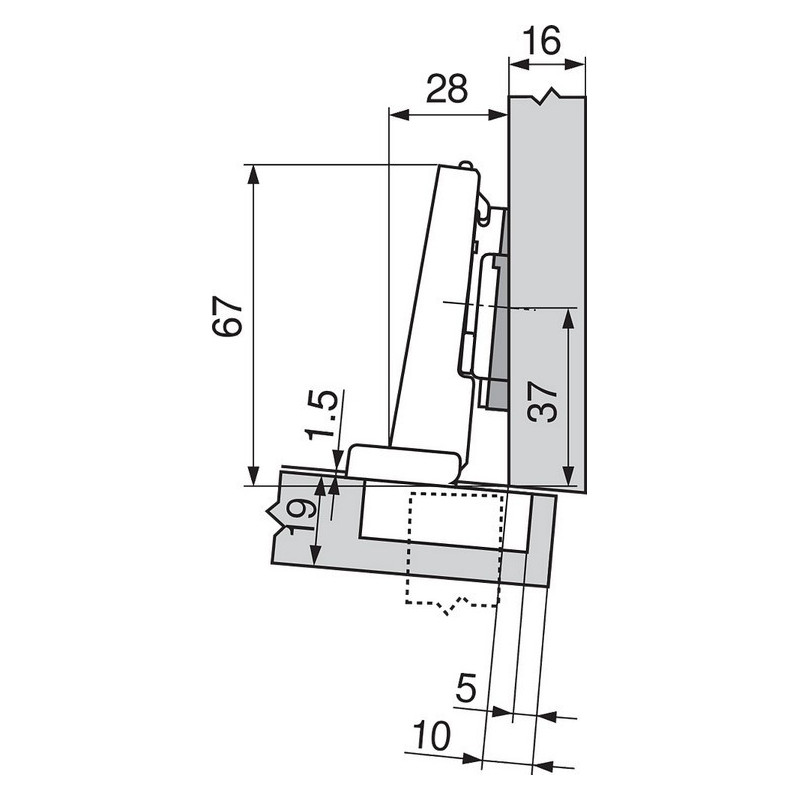 ZAWIAS B CLIPTOP+BLUM PROF.  95' DN     71B9550