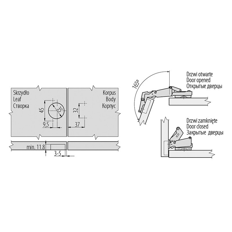 ZAWIAS PUSZKOWY GTV  +PROW 165' ZP-KT165H2BE