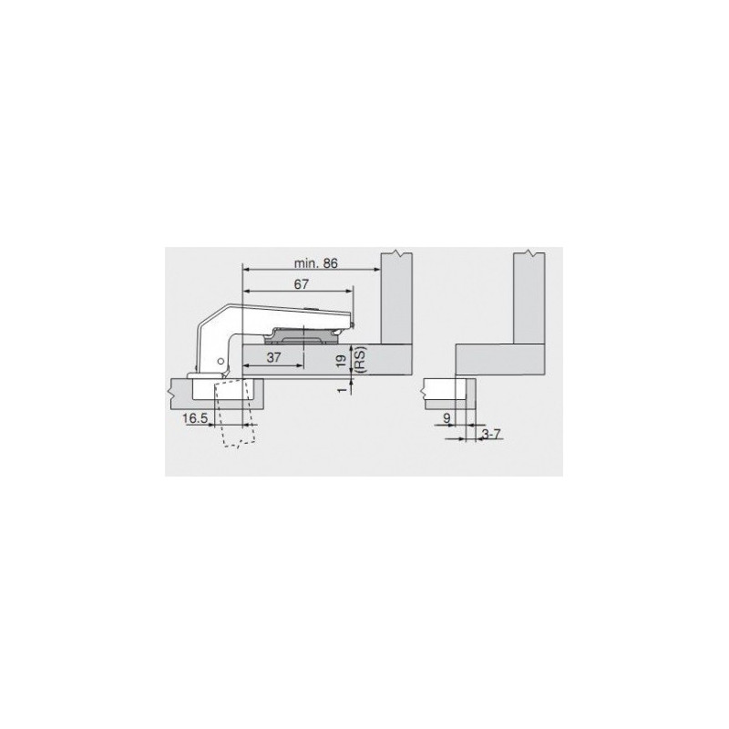 ZAWIAS B CLIPTOP+BLUM RÓWNOL DN   79B9950