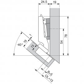 ZAWIAS B CLIPTOP+BLUM  -45'   INS  79B3490