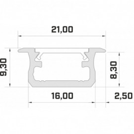 LED LUMINES profil aluminiowy typ B, srebrny L-L LED LUMINES profil aluminiowy typ B, srebrny L-L