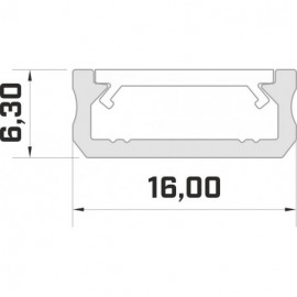 LED LUMINES profil aluminiowy typ D, czarny L-L
