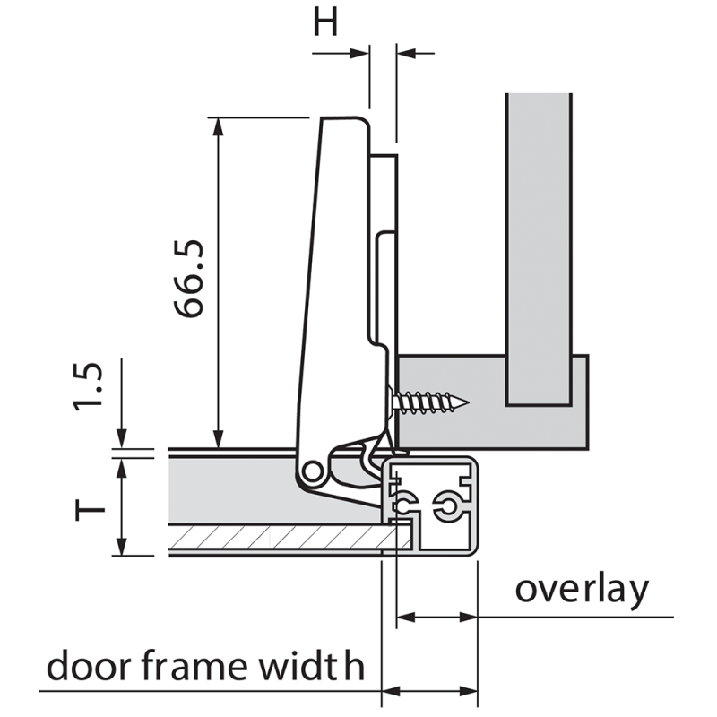 AVENTOS ZAWIAS WĄSKA RAMA 120'   72T550A