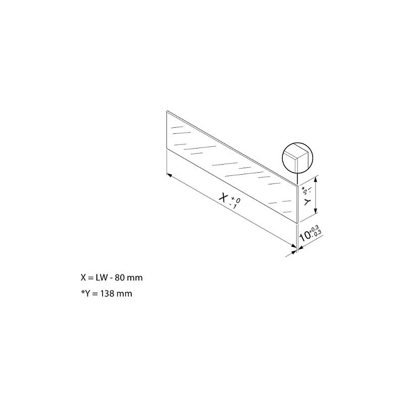 SZKŁO LBX  C wysokie ZE7W1082G   dł.1082