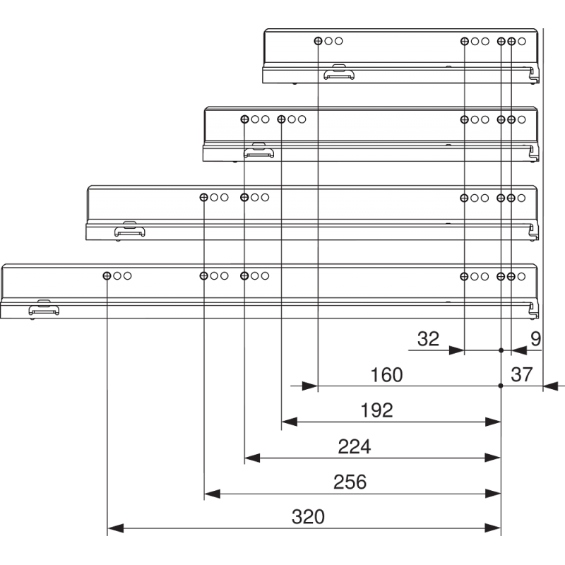 PROWADNICA LBX blumotion S  750.3001S 40kg