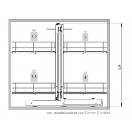KOSZ MAGIC MAXIMA CLASSIC CHROM 1200 LEWY 