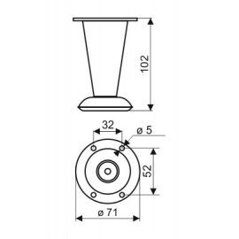 Nóżka meblowa NZ 09-G0006 satyna